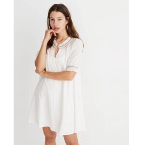 Madewell smocked rainbow confetti trapeze dress
